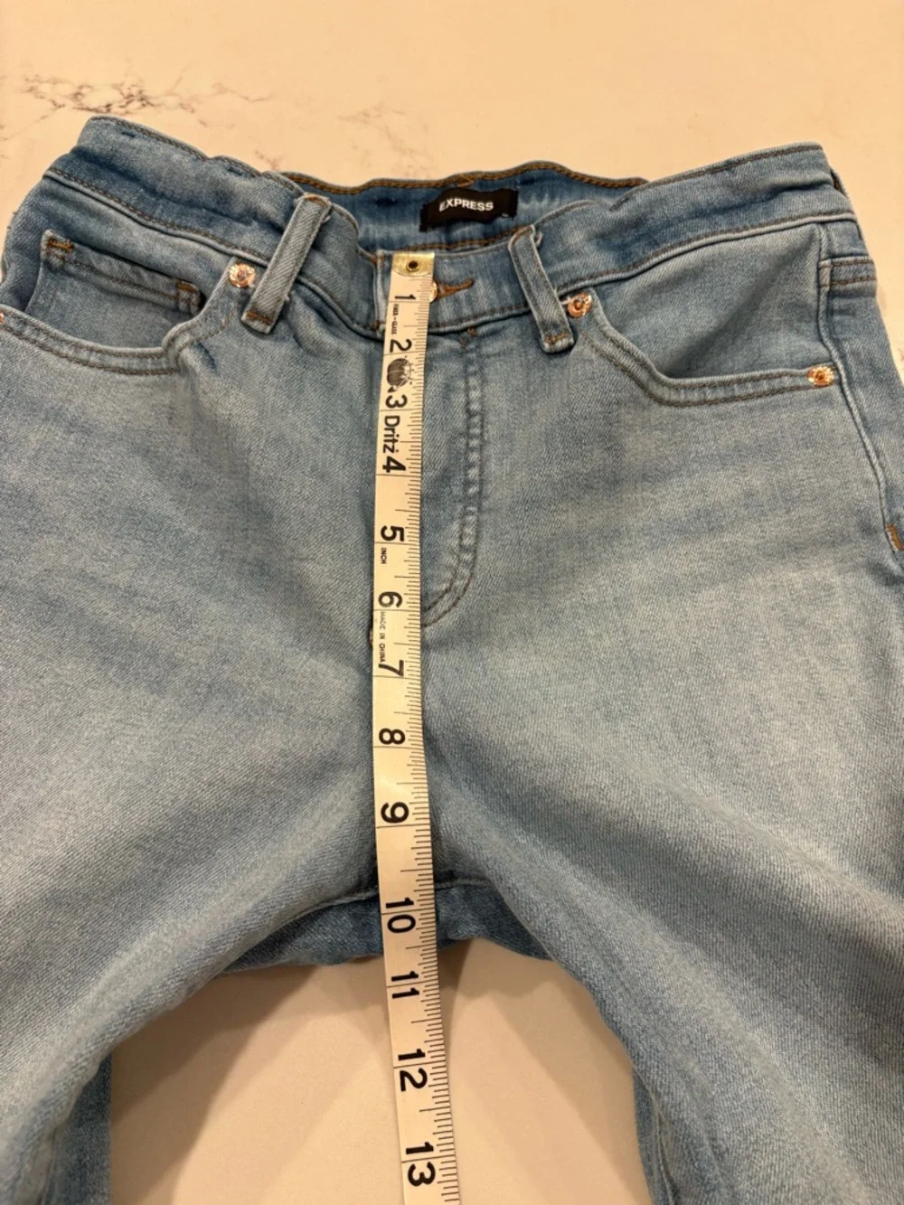 Express 70s Flare Mid Rise Women’s Flare Jeans Light Wash Stretchy 4R